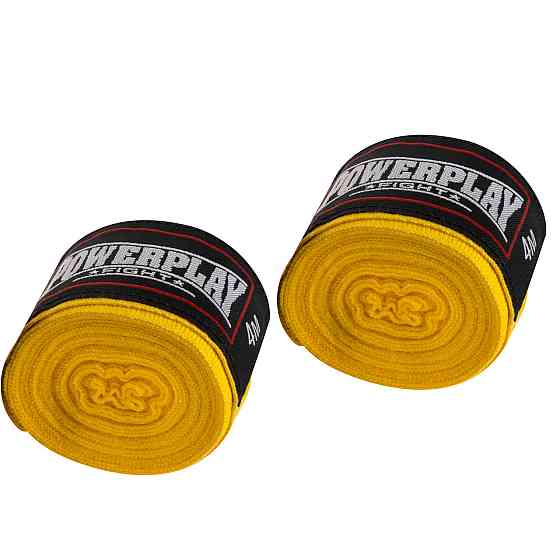 Бинти для боксу PowerPlay 3047 Жовті Lycra (спандекс) (3м) Каменское