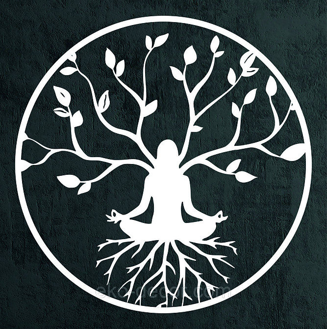 Декоративное настенное 3D Панно «ЙОГА» Декор на стену с объемом 90*90 см, Белый Киев - изображение 8