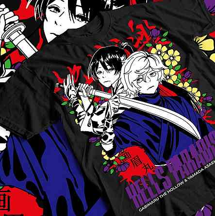 Футболка з аніме принтом Хелл С Парадісе Джігокураку оверсайз (S/M/L) Чорний AnimeJ0144 Дніпро