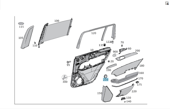 Mercedes-Benz  A1667370788 9051 накладка ВЧ-динаміка в задній лівій дверній карті ML/GLE W166 GL/GLS X166 Одеса