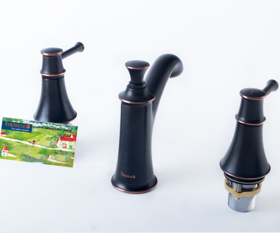 Змішувач для раковини класичний Imprese Podzima Zrala на 3 отвори, чорний Київ