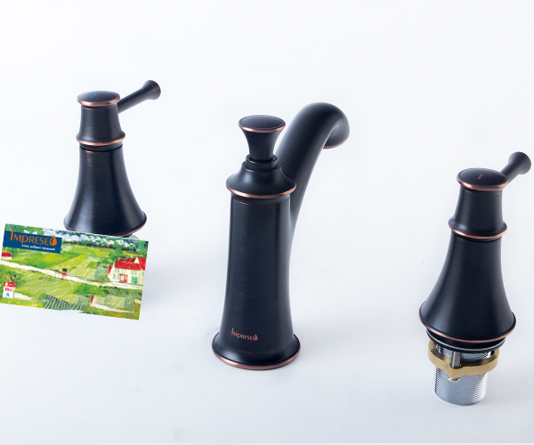 Змішувач для раковини класичний Imprese Podzima Zrala на 3 отвори, чорний Київ - фото 4