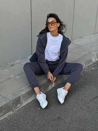 Теплый спортивный костюм женский на змейке Графитовый 46/48 Харьков