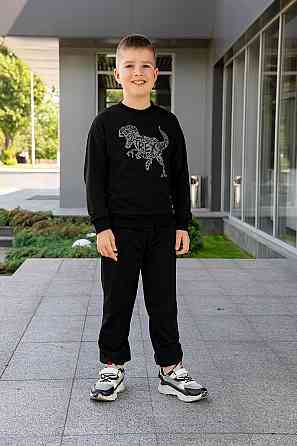 Костюм спортивный для мальчиков, черный, топ Крохатушка одяг 104 Киев