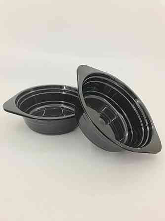 Миска одноразовая 500мл Стекловидная Юнита черная 10 шт Харків