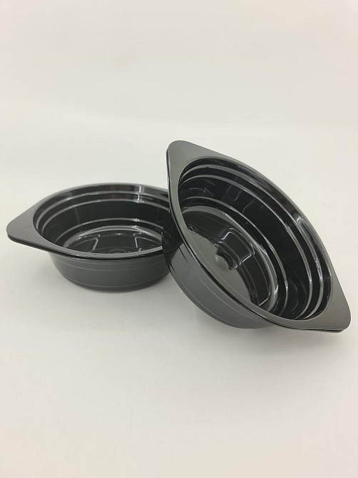 Миска одноразовая 500мл Стекловидная Юнита черная 10 шт Харків - фото 3