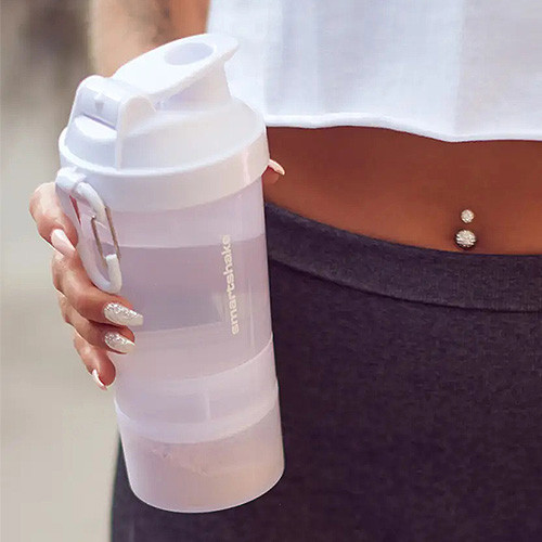 Шейкер спортивный для воды и спортивного питания SmartShake Original2GO 600ml 600ml Pure White Киев - изображение 1