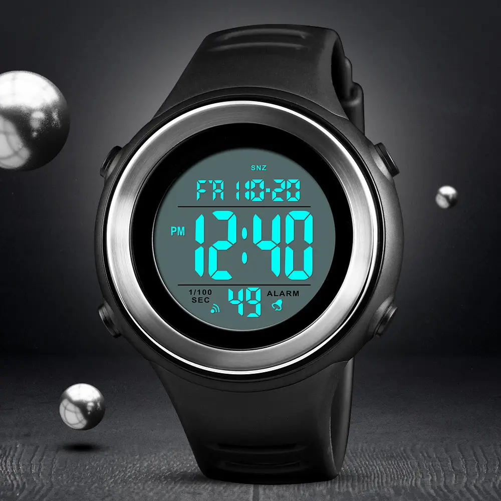 Спортивний чоловічий наручний годинник Skmei 1394 sun (Чорний з білим) Київ - фото 6