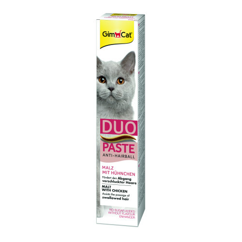 Паста GimCat DUO PASTE Anti-hairboll malt with chicken для кошек с чувствительным пищеварением всех пород мальт и курица 50г Киев - изображение 1