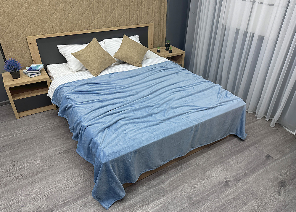Плед-покривало Decorator WellSoft 150х210 см однотонний Блакитний (87-158) Київ - фото 5