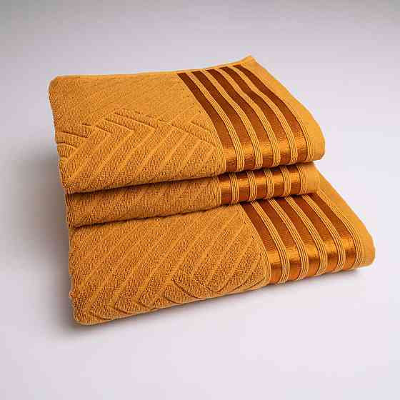 Набор махровых полотенец SOFT 3шт GM Textile 50х90см, 50х90см, 70х140см 500г/м2 (Горчичный) Сумы