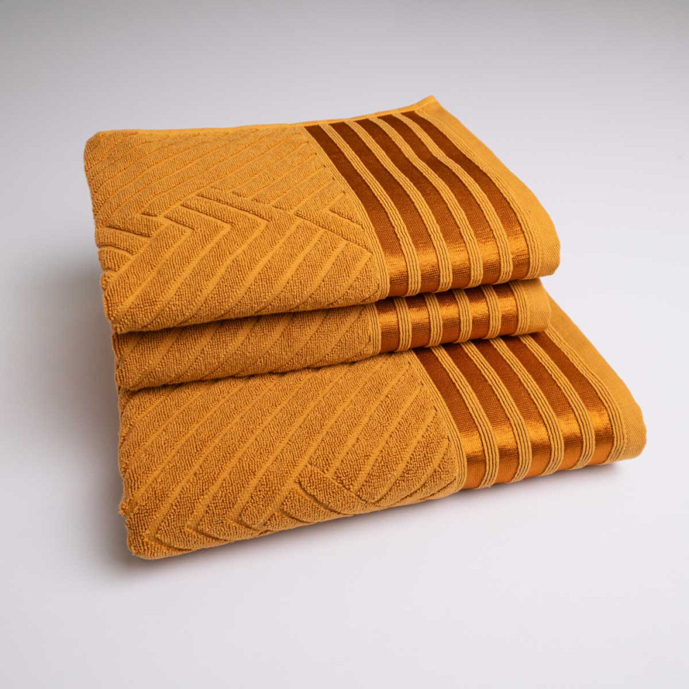 Набор махровых полотенец SOFT 3шт GM Textile 50х90см, 50х90см, 70х140см 500г/м2 (Горчичный) Сумы - изображение 1