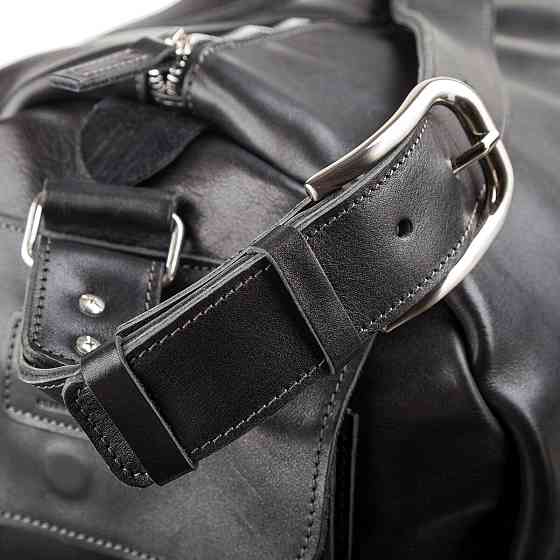 Сумка дорожня Grande Pelle 11048 шкіряна Чорна Київ