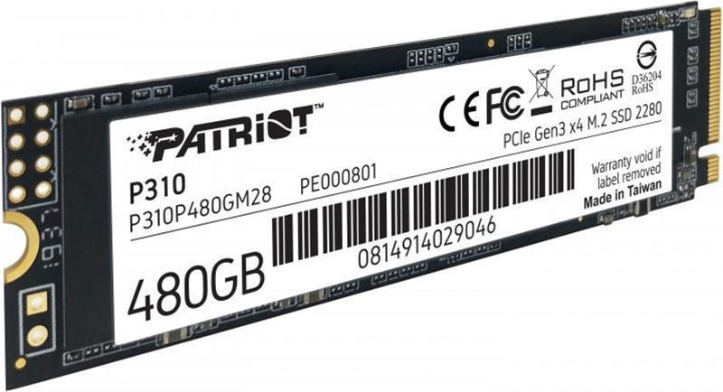 Накопичувач SSD 480GB Patriot P310 M.2 2280 PCIe NVMe 3.0 x4 TLC (P310P480GM28) M.2 2280 Харків - фото 4