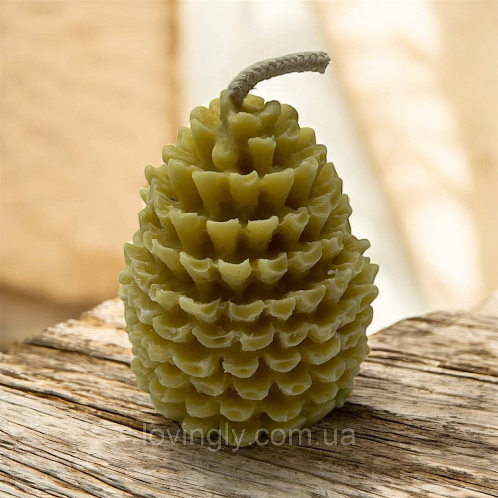 Фігурна свічка ручної роботи Шишка , натуральний віск 6 см Ірпінь - фото 1