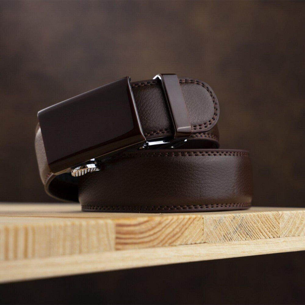 Ремінь чоловічий c прямокутною пряжкою Vintage 20311 Коричневий Київ - фото 6