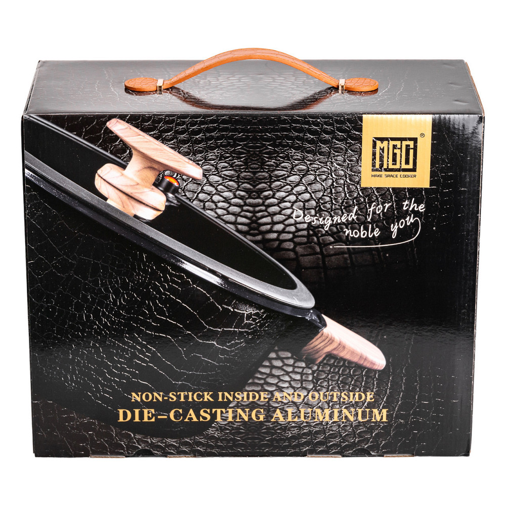 Каструля алюмінієва з керамічним покриттям 6.9 л чорна Київ - фото 5