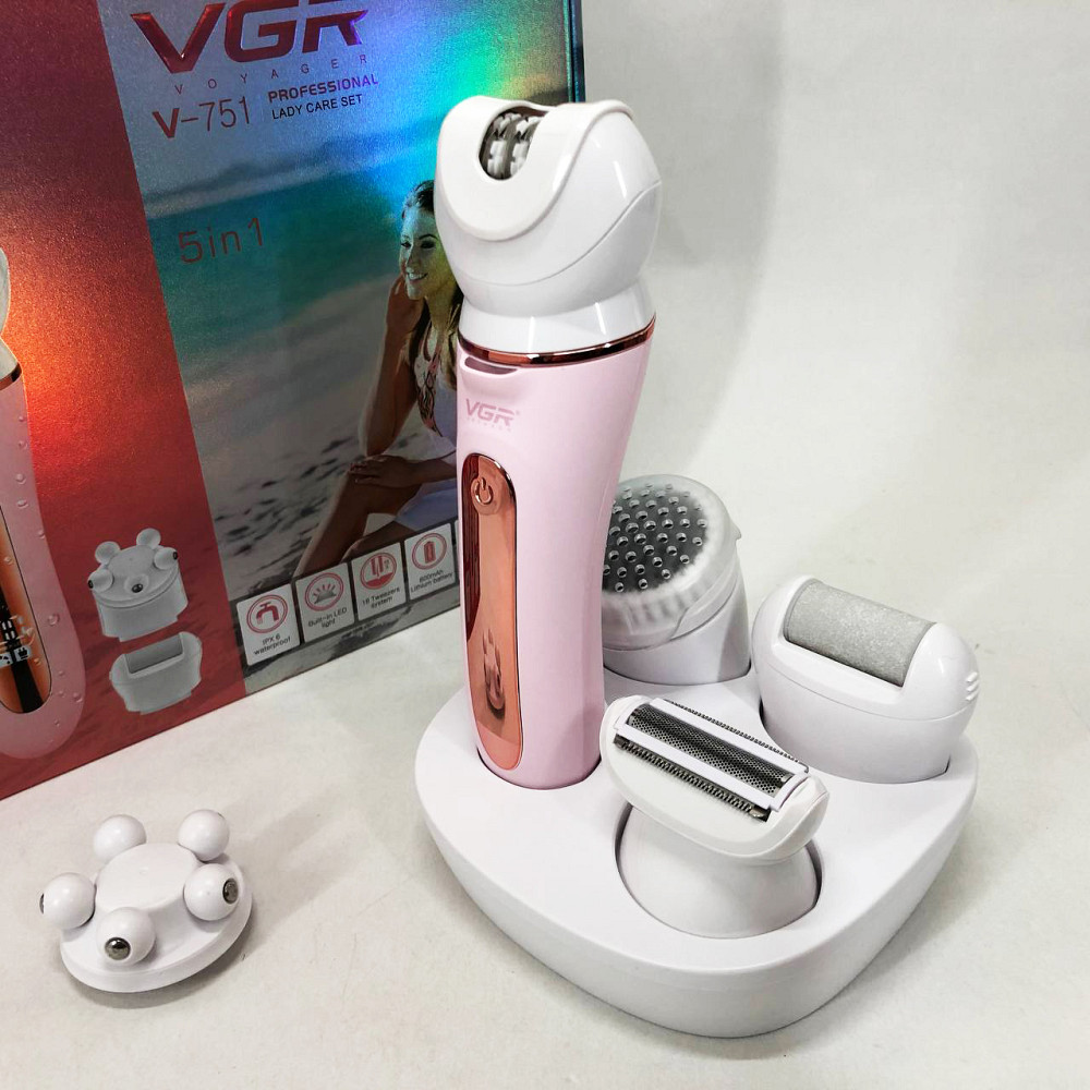 Якісний епілятор жіночий VGR 5 в 1 V-751, Епілятор ручний, Легкий тример для жінок CT-86 Львів - фото 14