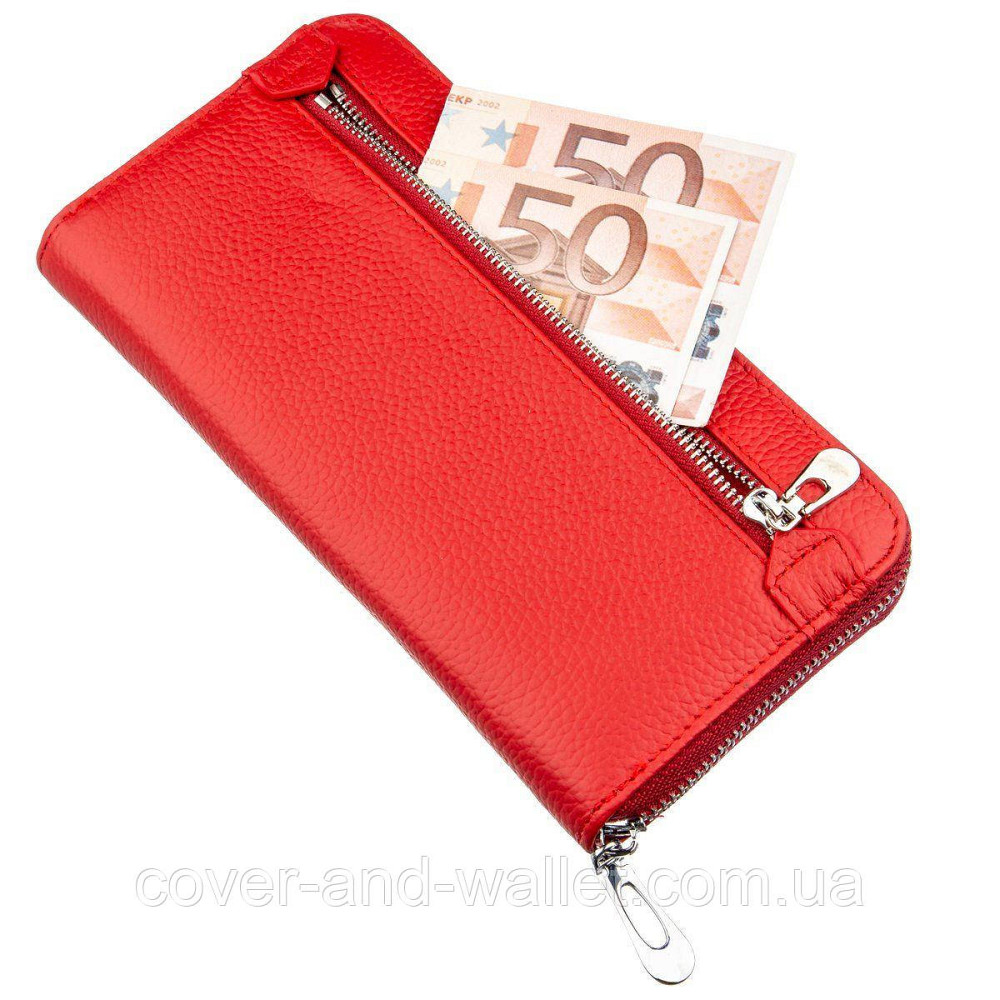Жіночий червоний гаманець на блискавці на багато карток ST Leather 201 Київ - фото 4