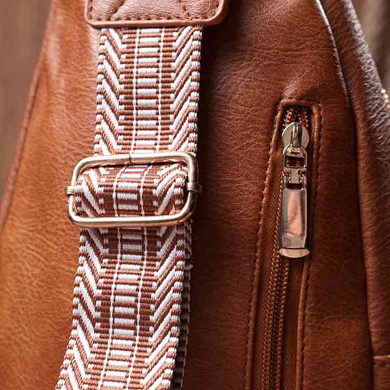 Цікава слінг сумка для жінок з екошкіри Vintage 22749 Рудий Київ