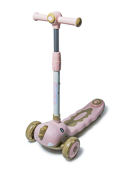 Трехколесный самокат-беговел с бортиком Dinosaur 5 в 1. Розовый. Для деток от 1 года. С музыкой и по Одесса - изображение 3