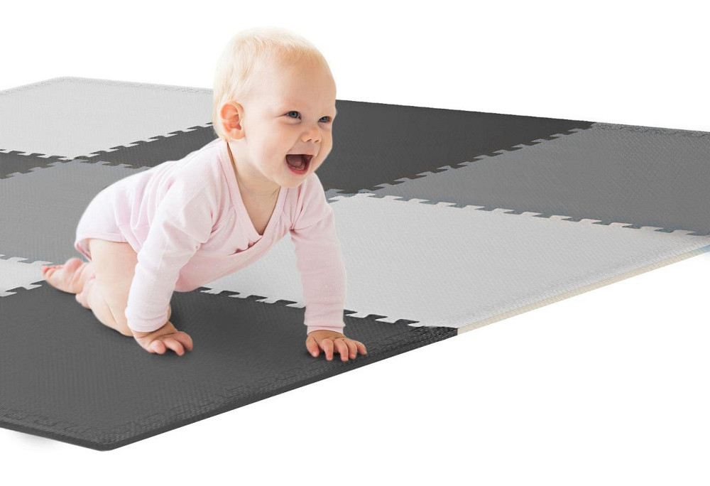 Мат-пазл Hop-Sport EVA 1см HS-A010PM - 9 частин чорний/білий/сірий Київ - фото 7