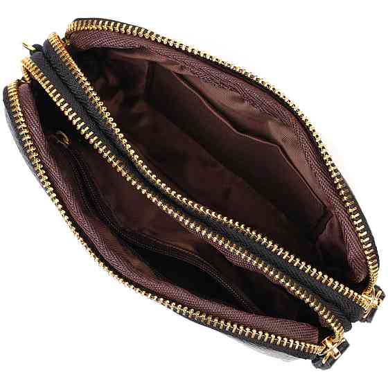 Женский клатч на два отделения из натуральной кожи 22088 Vintage Черный Киев