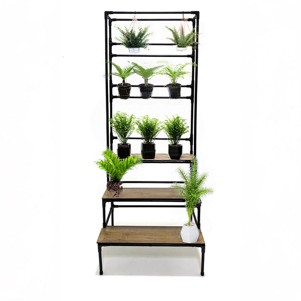 Ступінчаста підставка для рослин Barva, висока підлогова металева етажерка з підвісами для кашпо баг Бориспіль - фото 6