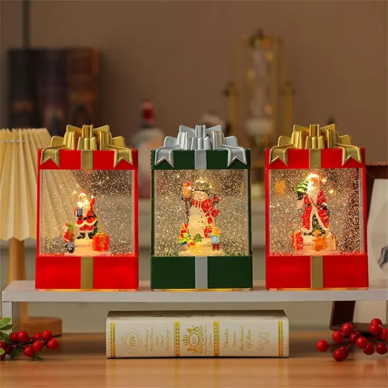 Декоративный светильник с эффектом снегопада, подсветкой и музыкой, Снеговик 803 Коломия