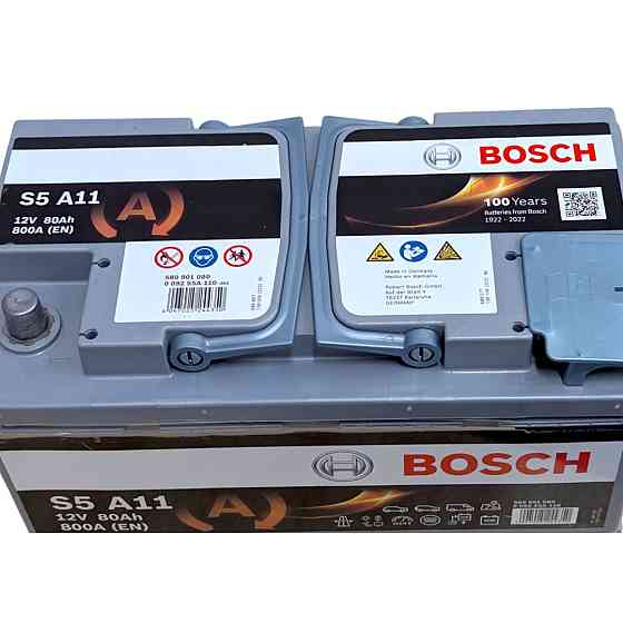 Автомобільний акумулятор Bosch 80Агод. 800А R+ (пусковий/agm) Ковель