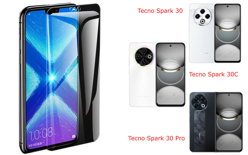 Защитное стекло NeoGlass для Tecno Spark 30 KL6, Spark 30C KL5n, Spark 30 Pro – ультрапрозрачное и устойчивое Киев - изображение 2