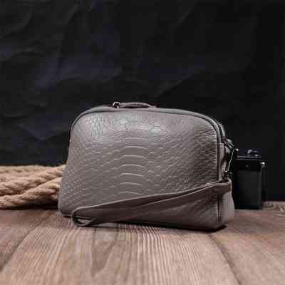 Сумка Vintage Из натуральной кожи Серая (22801) Винница