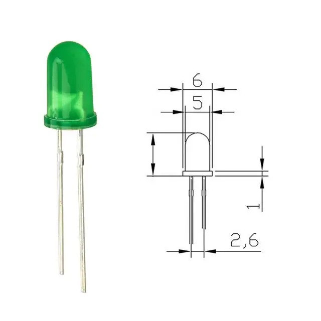 LED светодиод 3мм 1.8-2В 20мА зеленый 1000 шт – набор диодов для пайки, подсветки и индикации MasterSem Киев - изображение 5