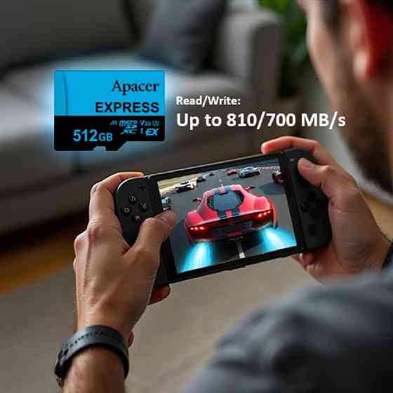 Карта памяти microSDXC (UHS-1 U3) Apacer Express 512Gb class 10 V30 A1 Read/Write:810/700 MB/sec (Compatible with Nintendo Киев