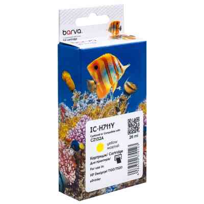 Картридж Barva HP 711 (CZ132A/CZ136A) 26 мл, Yellow (IC-H711Y) Вінниця
