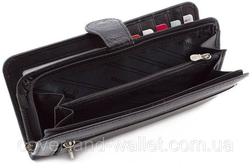 Стильный тонкий черный кожаный кошелек купюрник Marco Coverna MC031-950 Киев - изображение 7