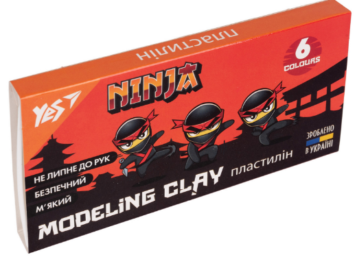 Пластилін 6 кол. 120 г "Yes" Ninja, 540624, шт Київ
