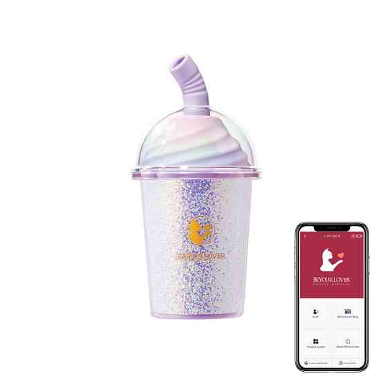 Вакуумний стимулятор у формі стаканчика з трубочкою BeYourLover Joy Cup сяючий бузковий, 9.1 см х 4.6 см Sex Aura Київ