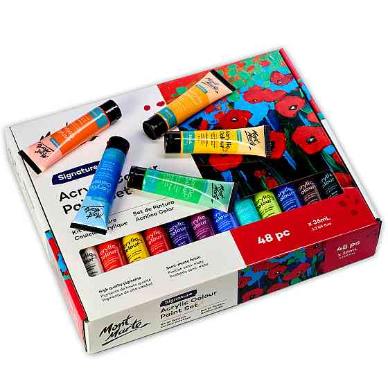 Акриловые краски, Набор качественных акриловых красок для рисования Mont Marte 48 шт х 36 мл, Видеообзор! Каменец-Подольский