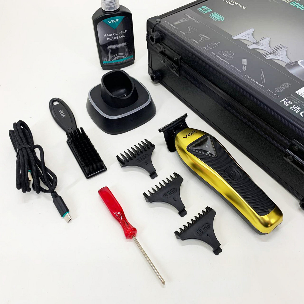 Чоловічий набір для стрижки волосся акумуляторний VGR Машинка для стрижки волосся професіоналів FN-20 Київ - фото 9