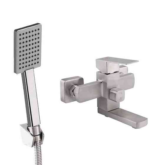 Змішувач для ванни Lidz (NKS) 10 30 006-1 New з душовим гарнітуром Nickel (k35) Київ