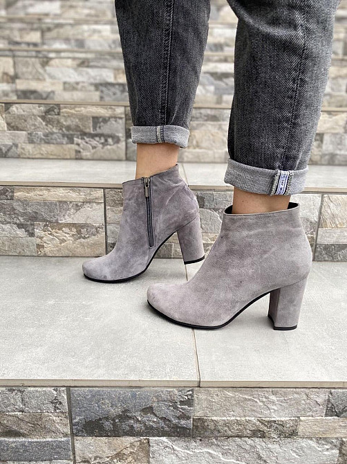 Nivelle Черевики жіночі NIVELLE сірі замша натуральна каблук 9см висота 10см (6093/8010-33) Коломыя - изображение 5