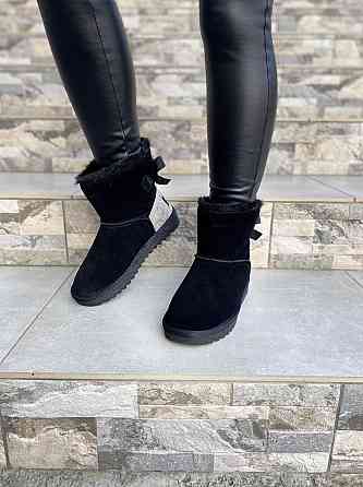 Угги жіночі OUQIDAGENI чорні замша натуральна высота 16 см размер 36-38 (4209) Коломыя