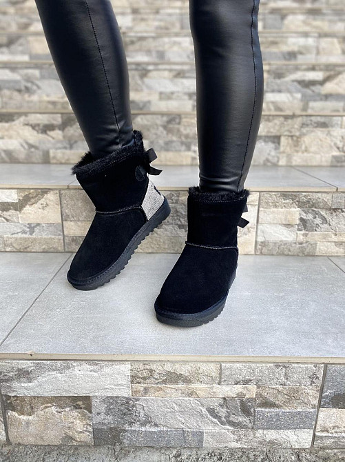 Угги жіночі OUQIDAGENI чорні замша натуральна высота 16 см размер 36-38 (4209) Коломия - фото 5