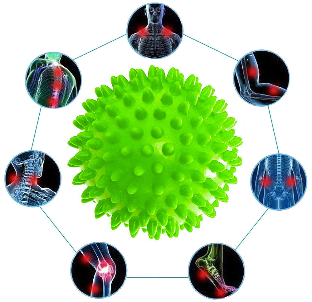 EasyFit Масажний м'ячик EasyFit PVC 7.5 см м'який (надувний) зелений Київ - фото 2