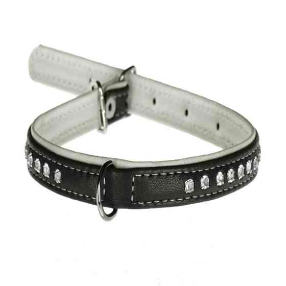 Нашийник 2291 20мм "Люкс" 2-х сторонній прикрашений стразами Чорний Вінниця