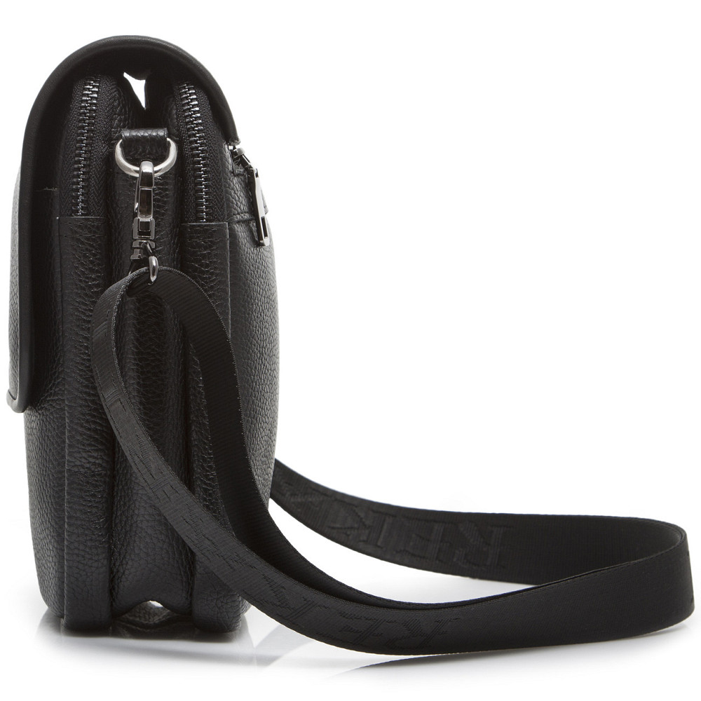 Шкіряна чоловіча сумка-месенджер 24х20х6, барсетка через плече Tiding Bag TD-23433 чорна Київ - фото 3