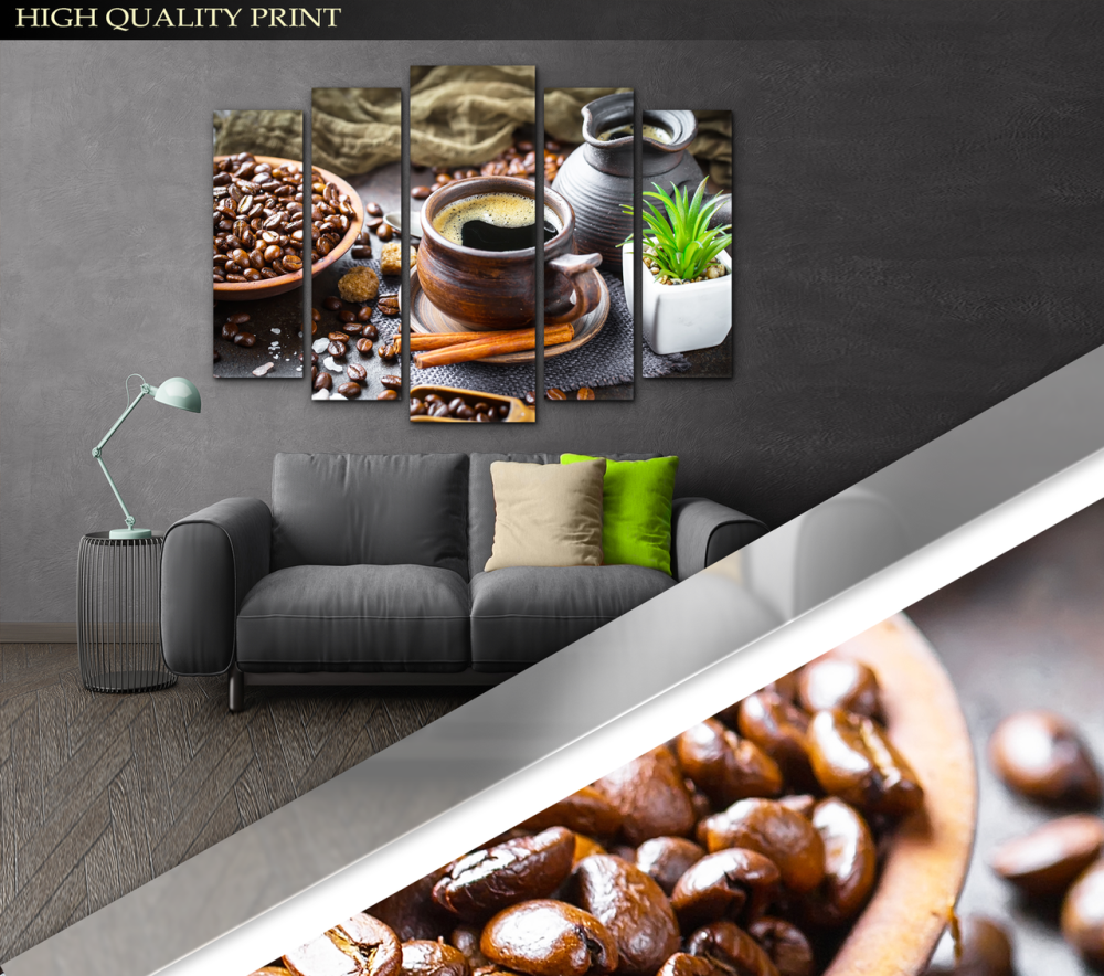Модульна картина у вітальню / кухню Кави з Корицею Art-393_5 ( 80х118см ) Київ - фото 3