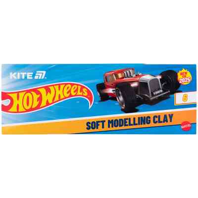 Пластилін Kite Hot Wheels восковий, 6 кольорів, 120 г (HW25-081) Вінниця