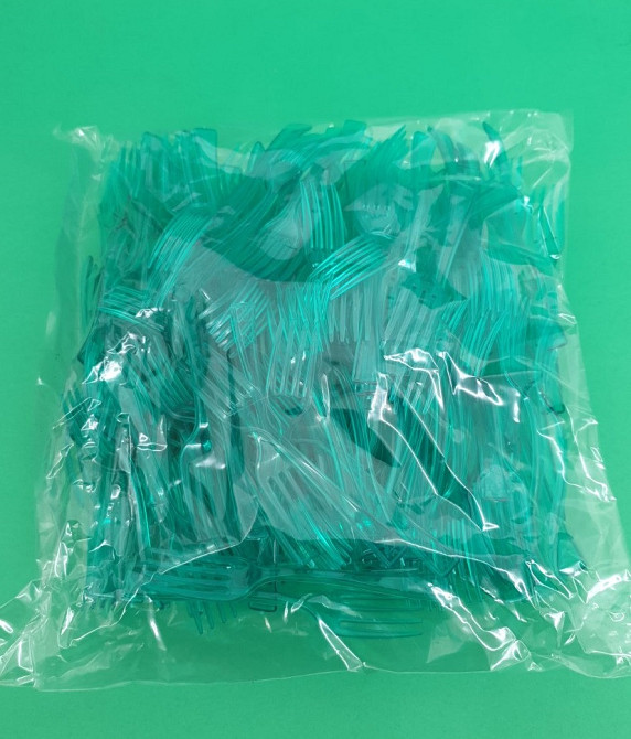 Вилка одноразова пластикова для фруктів Юніта Зелена (250 шт) Харків - фото 3